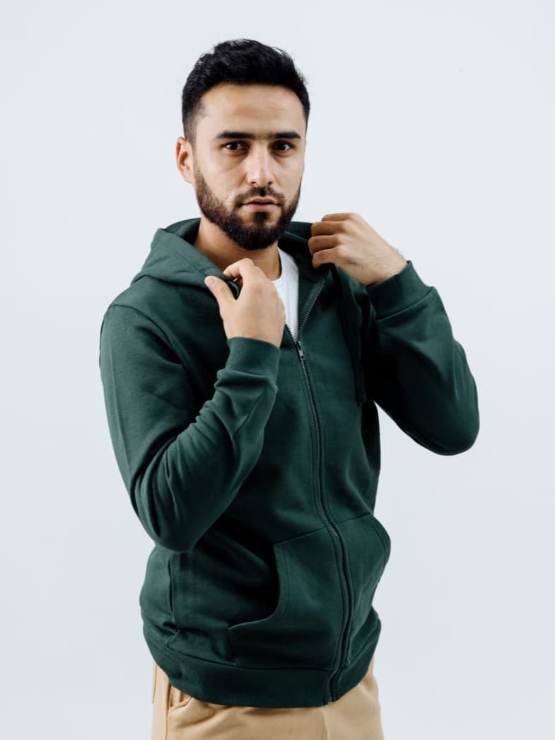 Green Zipped Hoodie - image - 02