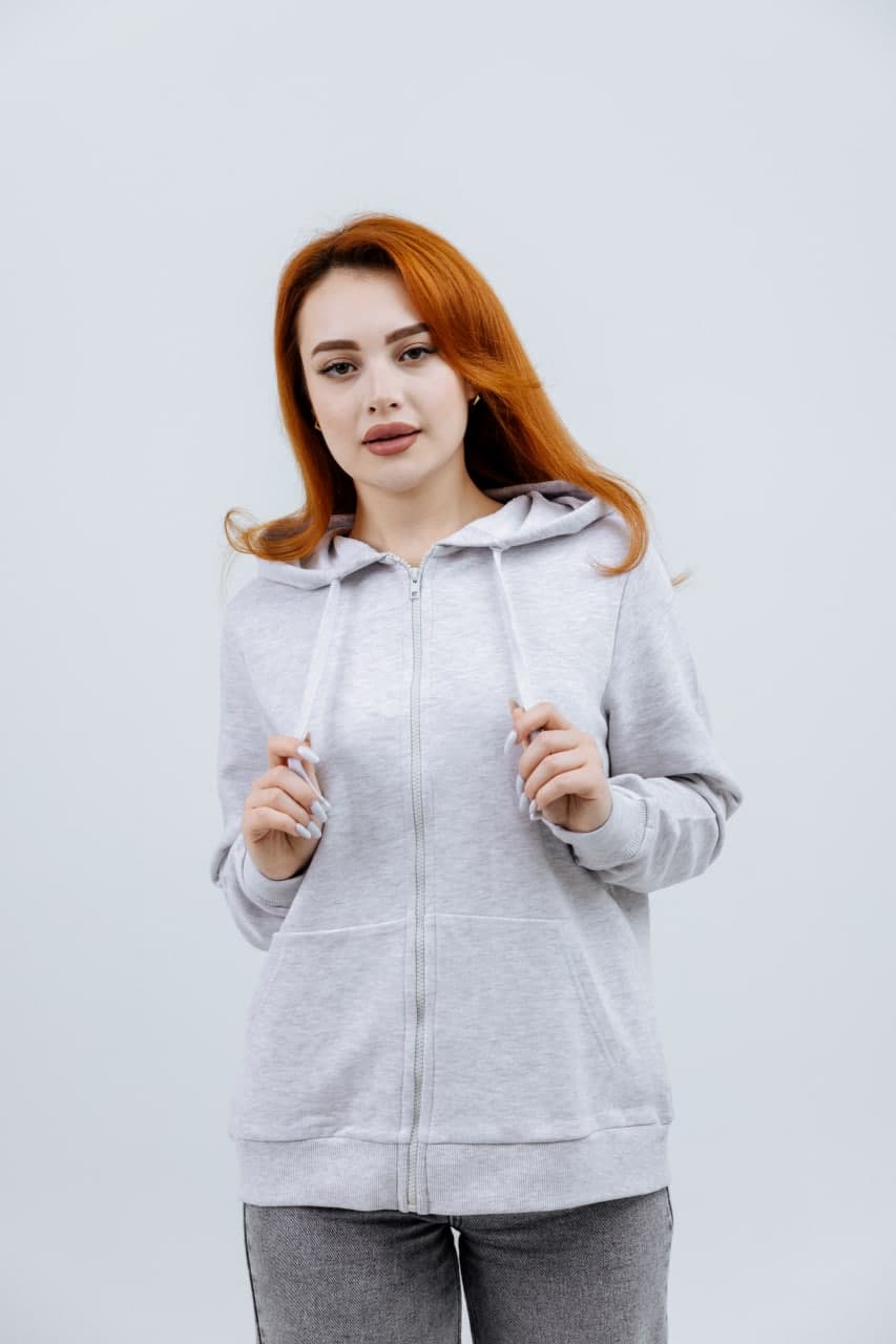 Gray Zipped Hoodie - image - 04